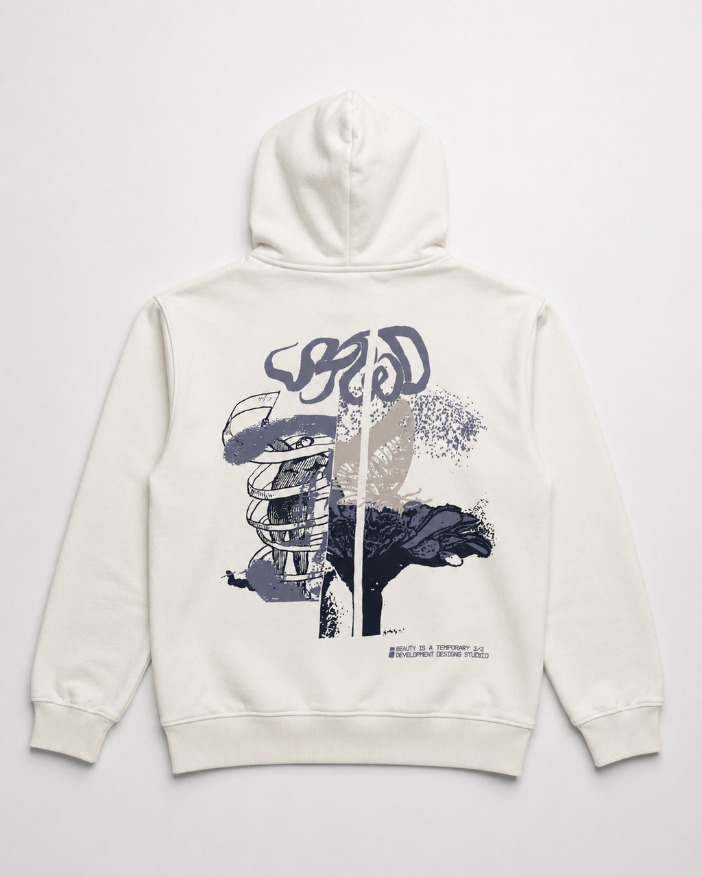 Urban Street Style Pullover Hoodie - OFF WHITE