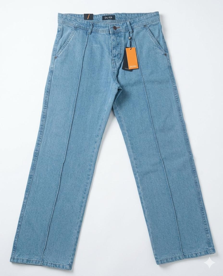 Premium Center Seam Baggy Jeans - Light Wash