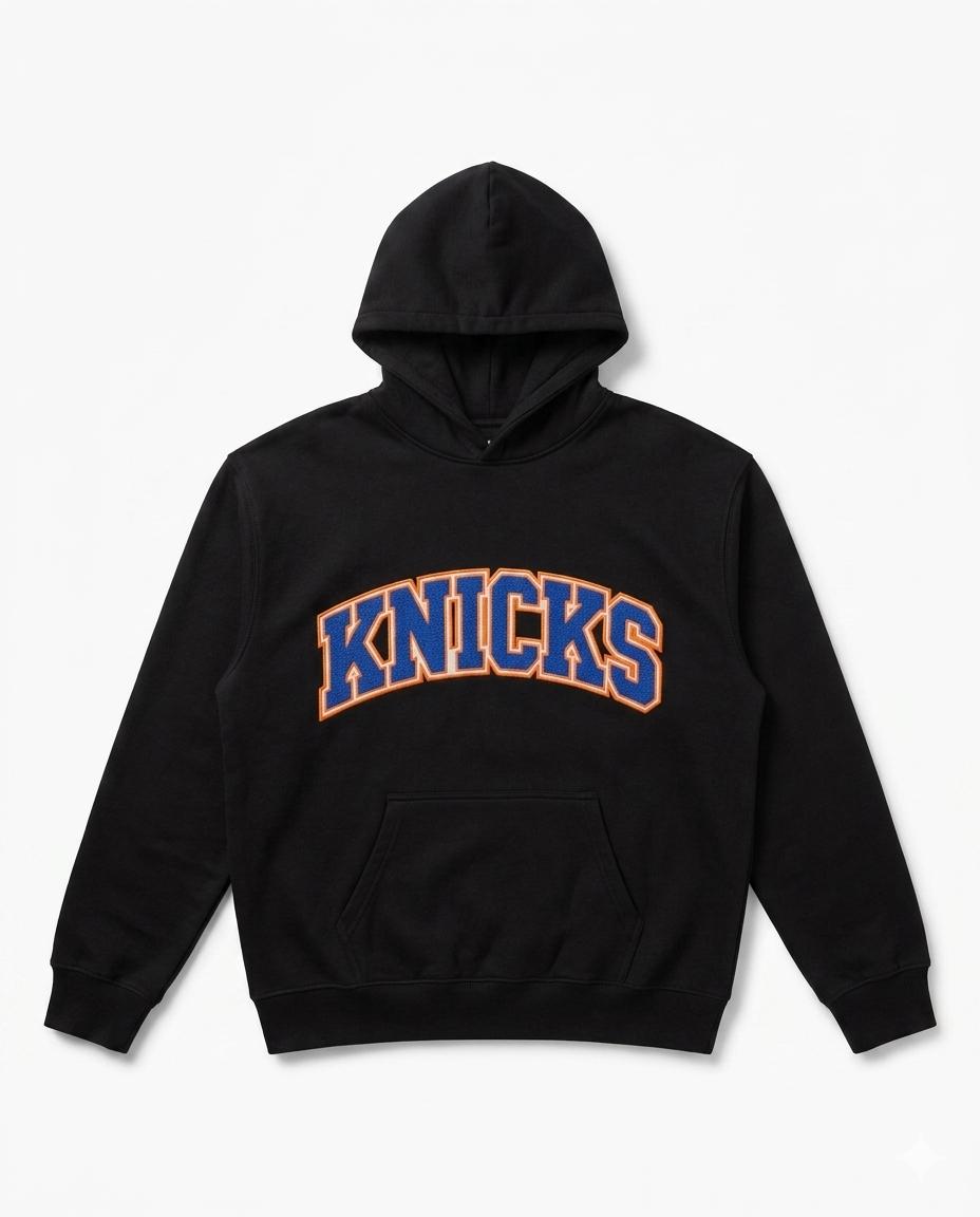 Black Varsity Hoodie – Knicks Style × One Piece Inspired