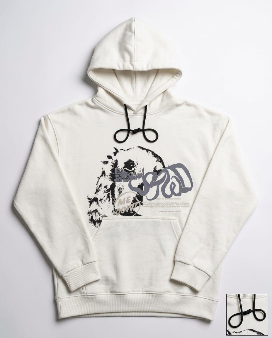 Urban Street Style Pullover Hoodie - OFF WHITE
