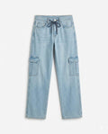 BAGGY CARGO JEANS SIX POCKET - Light Blue (Light Wash Denim)